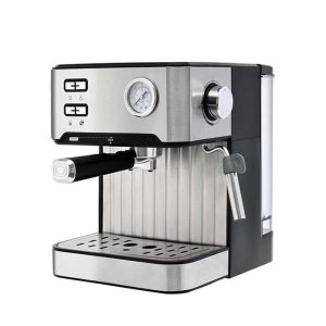 High Pressure 20 Bars Espresso Coffee Maker Silver Stainless Steel Milk Frother Semi-Automatic Coffee Machine